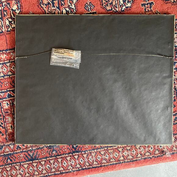 Framed Cross Stitch Embroidered Sampler Red/Black Stage Coach Horse & Driver - Picture 6 of 8